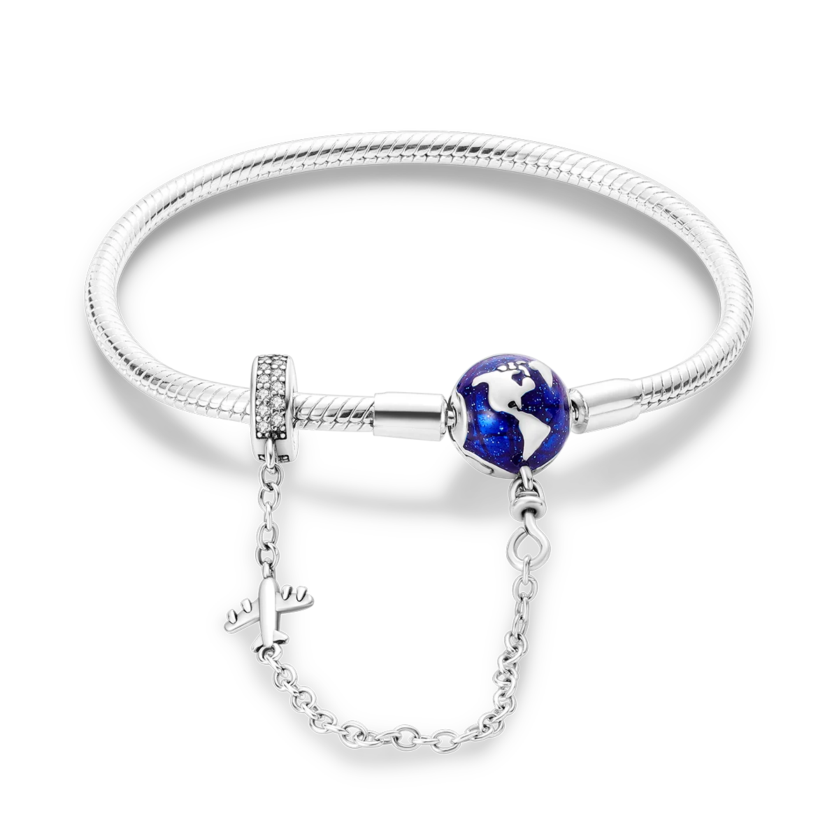 Pulsera en Plata Estilo Dijes