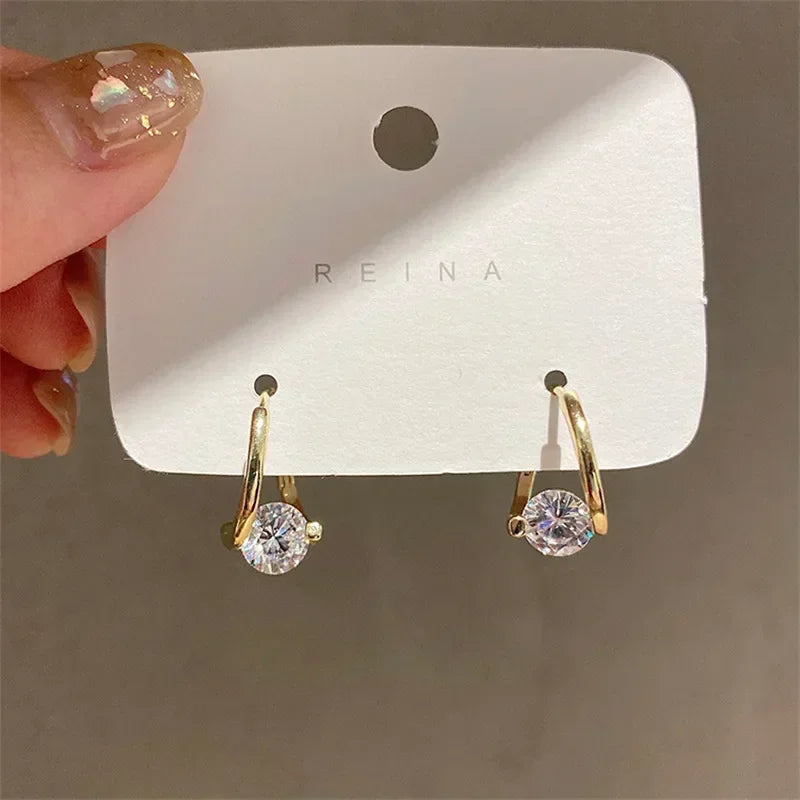 Aretes Zirconia Redonda